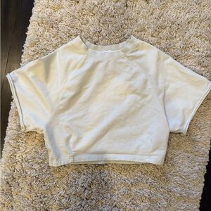 White Cropped Athletic T-Shirt